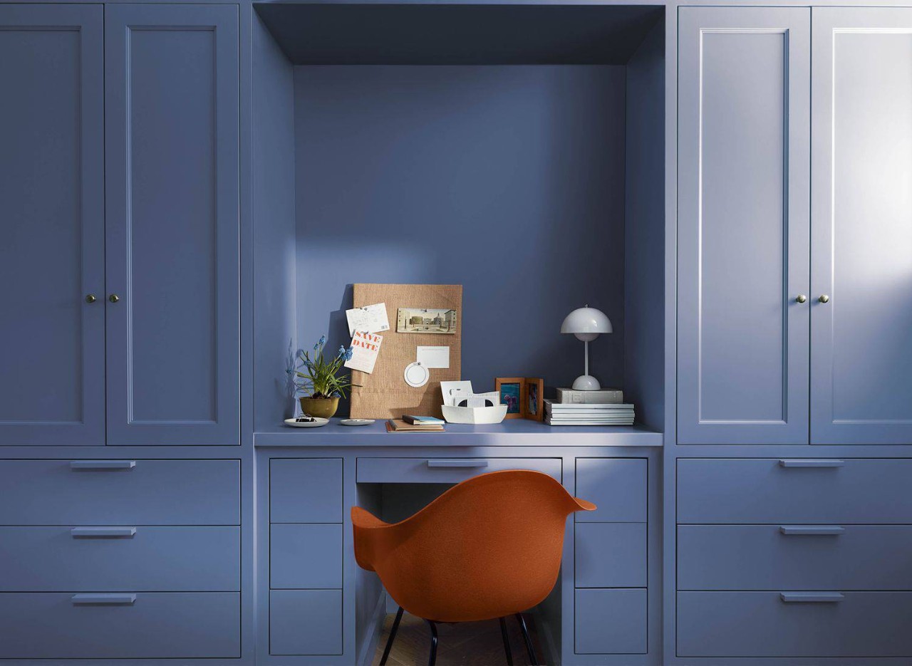 Benjamin Moore Color of the Year 2024, Blue Nova 825, in a room near Lexington, SC