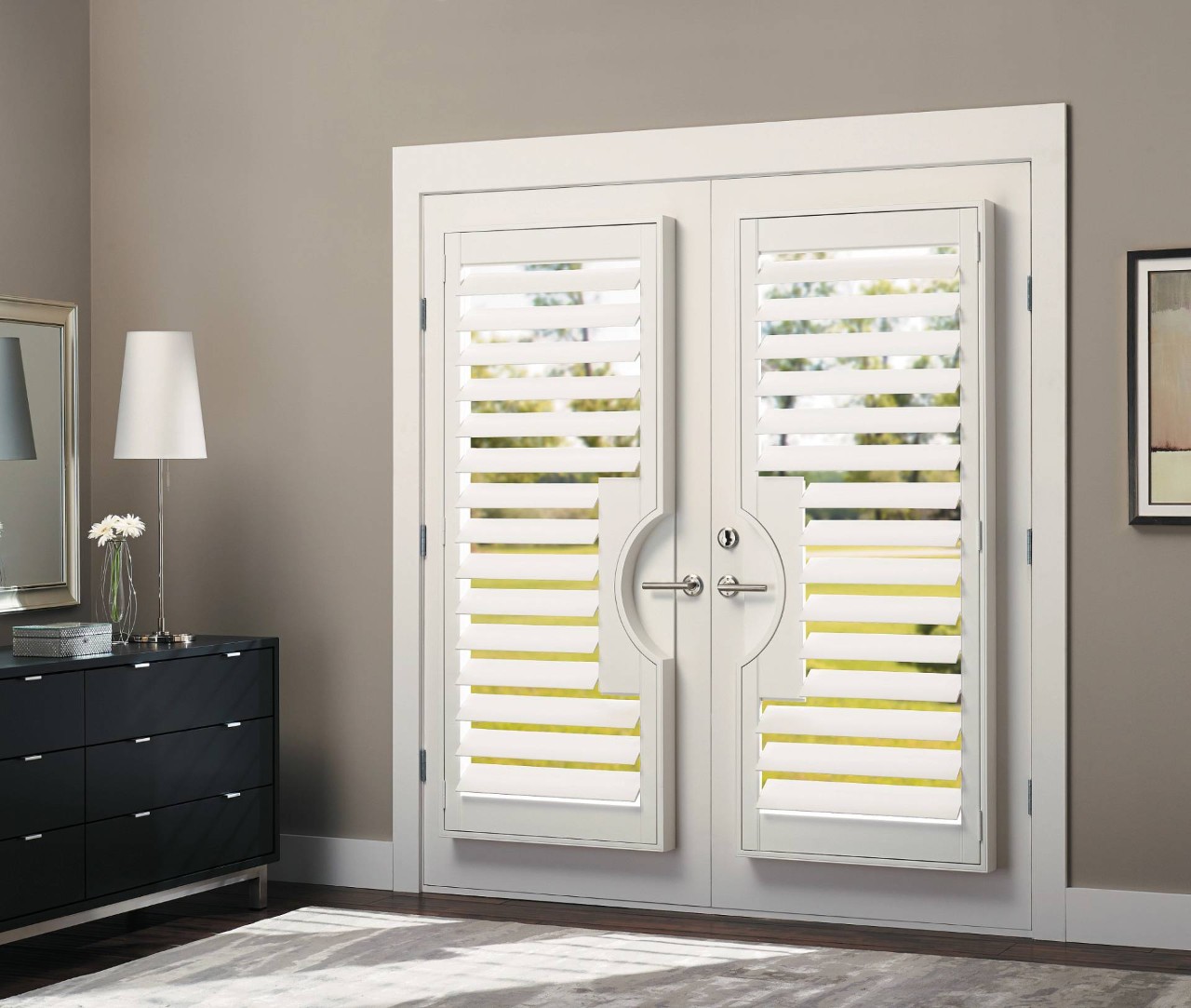 Hunter Douglas French door shutters near Lexington, SC