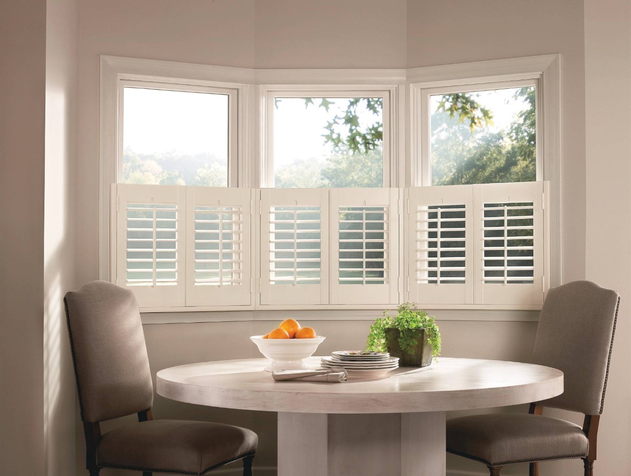 Café style shutters in a kitchen near Lexington, SC